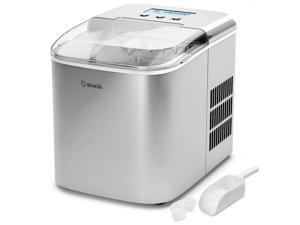 Stainless Steel Ice Maker Countertop 26LBS/24H LCD Display W/Scoop Portable