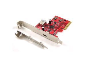Ableconn PU31-AC-2 USB 3.1 Gen 2 (10 Gbps) Type-C & Type-A PCI Express  (PCIe) x4 Host Adapter Card (ASMedia ASM2142 Chipset)