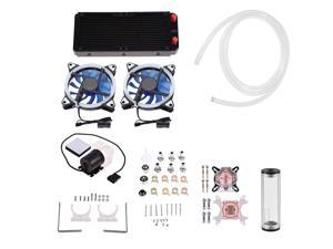 New Pc Water Cooling Kit Diy Water Cooling Kit With Cooler Cpu/Gpu Block Cylindrical Water Reservoir Pump Led Fan 240Mm Heat Sink Connectors Kit All-In-One Liquid