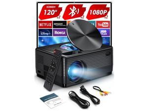 New Mini Projector For Iphone 1080P Bluetooth Dvd Projector With Built In Dvd Player With 120 Inches Screen Led Portable Video Projector For Outdoor Family Movie Night Comp