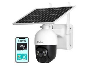 New Cellular 4G Lte Wireless Outdoor Security Camera System With Solar Battery Powered, Ir/ Spotlight Night Vision, Micro Sd Card/ Cloud Storage