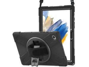 New Procase Galaxy Tab A8 Case 10.5 Inch 2022 (Sm-X200/X205/X207), Rugged Heavy Duty Shockproof Case With Hand Strap Rotating Kickstand Protective Cover C