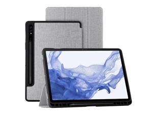 New For Samsung Galaxy Tab S8/S7 Case 11 Inch With S Pen Holder, Slim Lightweight Trifold Stand Smart Pu Case Auto Sleep/Wake Magnetic For Samsung Galaxy