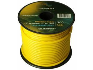 Harmony Car Primary 14 Gauge Power Or Ground Wire 100 Feet Spool Yellow Cable