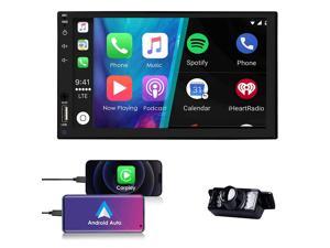 Double Din Car Stereo Radio With Apple Carplay, 7 Inch Touch Screen Android Auto Carplay Car Radio With Gps Navigation Bluetooth Steering Wheel Control Wifi Mirror Link Backup Camera Fm/Am Rds