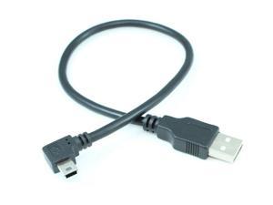 1ft USB 2.0 480Mbps Type A Male to LEFT ANGLE Mini-B/5-Pin Male Cable