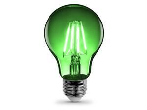 Feit Electric A19/TG/LED Clear Glass Green LED Filament Light Bulb, A19, 4.5W