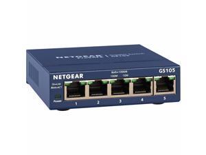 Netgear 5-Port GS105 Ethernet Switch (10/100/1000) - Black Netgear 5-Port GS105 Ethernet Switch (10/100/1000) - Black