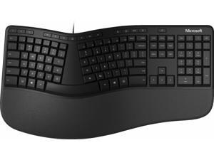 Microsoft - LXM-00001 Ergonomic Full-size Wired Mechanical Keyboard - Black