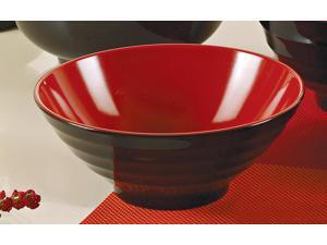 Yanco CR-576 Black and Red Two-Tone Noodle Bowl, 36 oz Capacity, 2.75" Height, 7.75" Diameter, Melamine, Black/Red Color, Pack of 24 Yanco CR-576 Black and Red Two-Tone Noodle Bowl, 36 oz Capacity, 2.75" Height, 7.75" Diameter, Melamine, Black/Red Color, Pack of 24