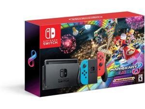 Nintendo Switch with Mario Kart 8 Deluxe Console Bundle  Neon BlueRed
