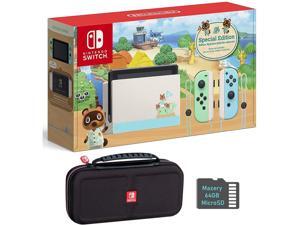 Nintendo Switch Bundle w/Case & SD Card: Nintendo Switch Animal Crossing New Horizons Edition 32GB Console, Mazery 64GB SD Card & Travel Case Nintendo Switch Bundle w/Case & SD Card: Nintendo Switch Animal Crossing New Horizons Edition 32GB Console, Mazery 64GB SD Card & Travel Case