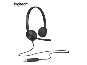 Logitech H340 Stereo Headphones USB computer headset microphone for Video Chat Computer Office Wired Headset