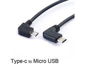 Left Angle 90 Degree Micro USB to Type-c Cable Converter OTG Adapter Data Cord 25cm Cable Black Left Angle 90 Degree Micro USB to Type-c Cable Converter OTG Adapter Data Cord 25cm Cable Black