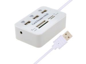 All In One 3 ports USB 2.0 HUB with Multi-card Reader Combo for SD MS MMC TF Memory Card Reader vertical type White All In One 3 ports USB 2.0 HUB with Multi-card Reader Combo for SD MS MMC TF Memory Card Reader vertical type White