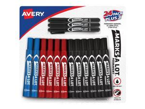 Avery Marks A Lot Permanent Markers, Desk/Pen Style, 27 Assorted