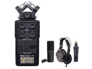 Zoom H6 All Black 6-Track Portable Recorder (2020 Version) Bundle with Zoom ZDM-1 Podcast Mic Pack Zoom H6 All Black 6-Track Portable Recorder (2020 Version) Bundle with Zoom ZDM-1 Podcast Mic Pack