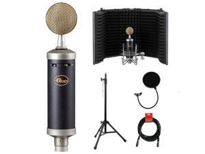Blue Baby Bottle SL Studio Condenser Microphone with RF-5P-B Reflection Filter, Tripod Mic Stand, Pop Filter & XLR Cable Bundle Blue Baby Bottle SL Studio Condenser Microphone with RF-5P-B Reflection Filter, Tripod Mic Stand, Pop Filter & XLR Cable Bundle