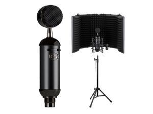 Blue Blackout Spark SL XLR Condenser Microphone with Auray RF-5P-B Reflection Filter and RFMS-580 Reflection Filter Tripod Mic Stand