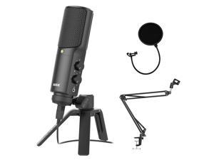 Rode NT-USB Versatile Studio-Quality USB Cardioid Condenser Microphone (Black) Bundle with Mic Boom Scissor Arm Stand and Pop Filter