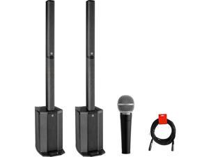 HK AUDIO POLAR 12 TwoWay 12 2000W Powered Column Array Audio Speaker System with Bluetooth 2Pack Bundle with Superlux TM58 Dynamic Vocal Microphone and XLRXLR Cable