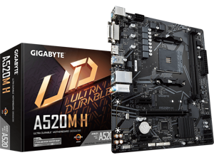 GIGABYTE A520M H AM4 AMD A520 SATA 6Gb/s Micro ATX AMD Motherboard