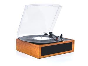 LP&No.1 3 Speed Belt-Drive Bluetooth Turntable with Stereo Speakers, Vintage Vinyl Record Player, Light Brown LP&No.1 3 Speed Belt-Drive Bluetooth Turntable with Stereo Speakers, Vintage Vinyl Record Player, Light Brown