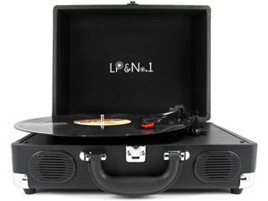 Lp No 1 Portable Bluetooth Turntable With Usb Play And Recording Suitcase 3 Speed Vinyl Record Player With Pitch Control Rca Output And Aux Input Blue Audio Home Theatre Record Players Turntables Cristap Pl