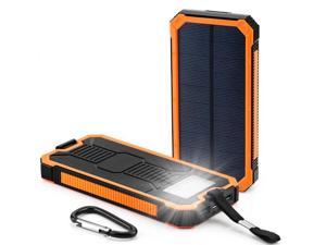 Waterproof 3000000mAh Portable Solar Charger Dual USB Battery Power Bank Orange