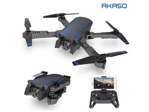 AKASO A300 Drone Foldable with Dual Camera 1080P HD FPV Drones Live Video 4-Axis 2.4GHz Altitude Hold Foldable Arms RC Drones for Kids Beginners Adults