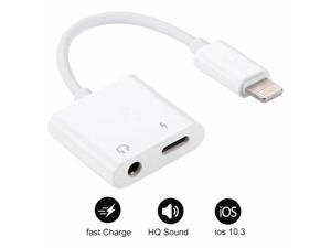 Dual Adapter Converter Charger & Headphone Jack for iPhone 7 8 PLUS X XR XS MAX Dual Adapter Converter Charger & Headphone Jack for iPhone 7 8 PLUS X XR XS MAX
