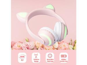 Bluetooth Wireless Cat Rabbit Ear Headsets LED w/Mic Headphones For Kids Girls Bluetooth Wireless Cat Rabbit Ear Headsets LED w/Mic Headphones For Kids Girls