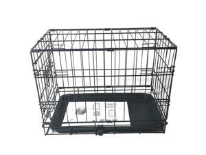 20" Pet Kennel Cat Rabbit Folding Steel Crate Animal Playpen Wire Metal Cage Black 20" Pet Kennel Cat Rabbit Folding Steel Crate Animal Playpen Wire Metal Cage Black