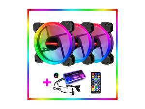 3pcs Kit RGB LED PWM Case Fans 120mm with Remote Controller Fan Hub and Extension, Quiet Edition High Airflow Adjustable Colorful PC Case CPU Computer Cooling with Coolers, Radiators System (3pcs) 3pcs Kit RGB LED PWM Case Fans 120mm with Remote Controller Fan Hub and Extension, Quiet Edition High Airflow Adjustable Colorful PC Case CPU Computer Cooling with Coolers, Radiators System (3pcs)