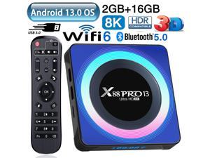Android 130 TV Box EASYTONE X88 PRO 13 Android Boxes with 2GB RAM 16GB ROM Quadcore RK3528 Media Player Support 8K 3D HDR WiFi6 50G USB 30 H265 Decoding Smart TV Box Android 13
