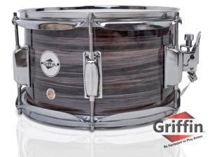Popcorn Snare Drum by GRIFFIN | Firecracker Acoustic 10" x 6" Poplar Shell with Zebra Wood PVC | Soprano Mini Concert Marching Percussion Musical Instrument with Snare Throw Off, Drummers Key & Head Popcorn Snare Drum by GRIFFIN | Firecracker Acoustic 10" x 6" Poplar Shell with Zebra Wood PVC | Soprano Mini Concert Marching Percussion Musical Instrument with Snare Throw Off, Drummers Key & Head