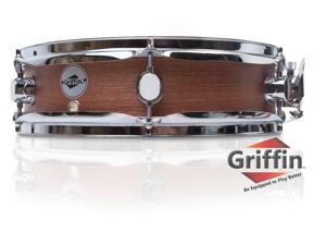 Piccolo Snare Drum 13" x 3.5" by GRIFFIN | 100% Poplar Wood Shell with Black Hickory Finish & Coated Drum Head | Drummers Acoustic Marching Kit Percussion Instrument with Snare Strainer Throw Off Set Piccolo Snare Drum 13" x 3.5" by GRIFFIN | 100% Poplar Wood Shell with Black Hickory Finish & Coated Drum Head | Drummers Acoustic Marching Kit Percussion Instrument with Snare Strainer Throw Off Set