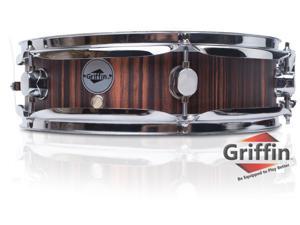 Piccolo Snare Drum 13" x 3.5" by GRIFFIN | 100% Poplar Wood Shell with Black Hickory Finish & Coated Drum Head | Professional Drummers Deluxe Percussion Instrument with Bright Tone & Brilliant Attack