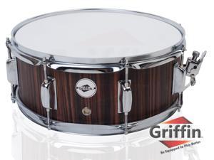 Snare Drum by GRIFFIN | 14" x 5.5" Black Hickory PVC & Coated Head on Poplar Wood Shell | Acoustic Marching Percussion Instrument Set, Drummers Key, 8 Metal Tuning Lugs & Snare Strainer Throw Off Kit Snare Drum by GRIFFIN | 14" x 5.5" Black Hickory PVC & Coated Head on Poplar Wood Shell | Acoustic Marching Percussion Instrument Set, Drummers Key, 8 Metal Tuning Lugs & Snare Strainer Throw Off Kit