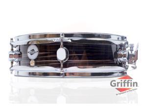 Piccolo Snare Drum 13" x 3.5" by GRIFFIN | 100% Poplar Wood Shell with Zebra Wood Finish & Coated Drum Head | Professional Marching Drummers Percussion Instrument with Bright Tone & Brilliant Attack