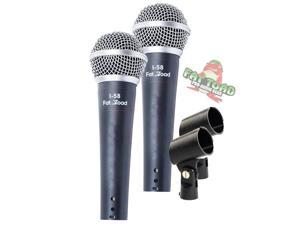 Dynamic Vocal Microphones with Clips (2 Pack) FAT TOAD | Cardioid Handheld, Unidirectional Mic | Singing Wired Microphone for Music Instrument, Stage Performances & Home Studio Recording or DJ Karaoke