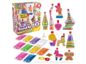 Creative Kids DIY Super Sand Art and Crafts Activity Kit for Kids – 10 x Sand Art Bottles, 10 x Vibrant Colored Sand Bags & 1 x Glitter Bag – STEM Playset - Craft Gift for Boys & Girls 6 + Creative Kids DIY Super Sand Art and Crafts Activity Kit for Kids – 10 x Sand Art Bottles, 10 x Vibrant Colored Sand Bags & 1 x Glitter Bag – STEM Playset - Craft Gift for Boys & Girls 6 +
