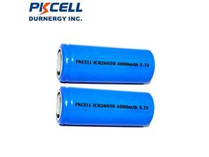 2Pcs Pkcell ICR26650 3.7V 4000mAh Lithium Li-ion Rechargeable Batteries 2Pcs Pkcell ICR26650 3.7V 4000mAh Lithium Li-ion Rechargeable Batteries
