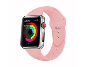 Uolo Watchband 3840mm  Silicone Replacement Strap for Apple Watch Series 5 4 3 2 1  Pink