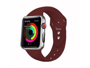 Uolo Watchband 4244mm  Silicone Replacement Strap for Apple Watch Series 5 4 3 2 1  Burgundy