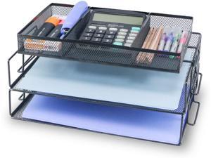 Desk Organizer Stacking Letter Tray Stackable Paper Trays Black Mesh Office File Organizer Desk Organizer Stacking Letter Tray Stackable Paper Trays Black Mesh Office File Organizer