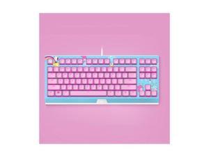 HelloKitty I SANRIO Pink Wired Keyboard Exclusive 87 Key Backlit Mechanical Keyboard