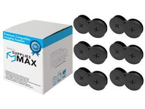 SuppliesMAX Compatible Replacement for General Ribbon T17B Black Typewriter Ribbons (6/PK) - Equivalent to Smith Corona 16378B