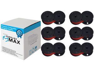 SuppliesMAX Compatible Replacement for Porelon 11210 Black/Red Printer Ribbons (6/PK) - Equivalent to Sharp S800BRC