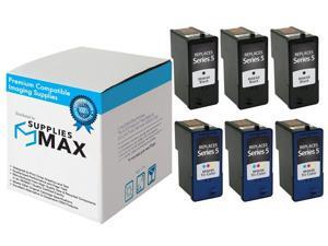 SuppliesMAX Replacement for Dell A922/924/942/944/946/962/964 Inkjet Combo Pack (3-Black/3-Color) (Series 5) (310-6970_3PK/310-6971_3PKMP) SuppliesMAX Replacement for Dell A922/924/942/944/946/962/964 Inkjet Combo Pack (3-Black/3-Color) (Series 5) (310-6970_3PK/310-6971_3PKMP)